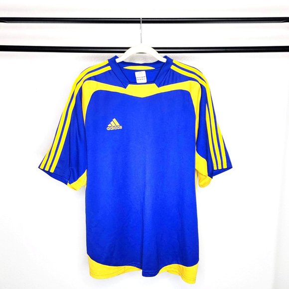Adidas 2004 Men's Tiro Blue & Yellow #2 Climalite Jersey Size Large